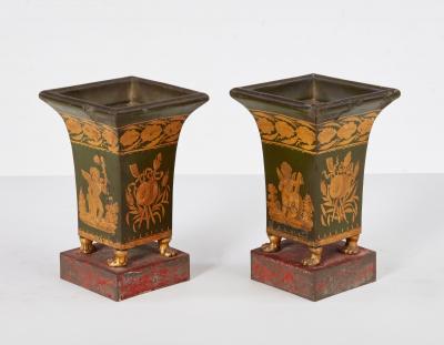 Pair of French Tole Planters