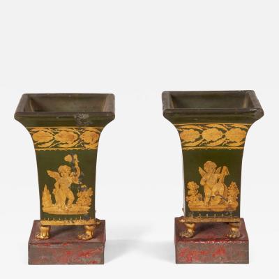 Pair of French Tole Planters