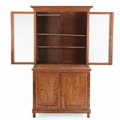 Pair of French Two Part Pitch Pine Cabinets C 1880