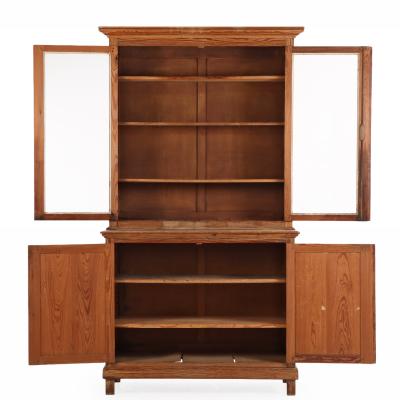 Pair of French Two Part Pitch Pine Cabinets C 1880