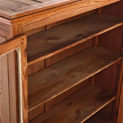 Pair of French Two Part Pitch Pine Cabinets C 1880