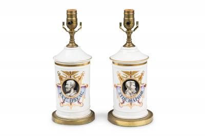Pair of French Victorian Apothecary Jar Table Lamps