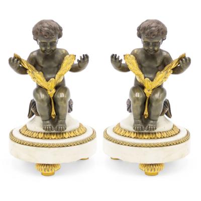 Pair of French Victorian Bronze Cupids
