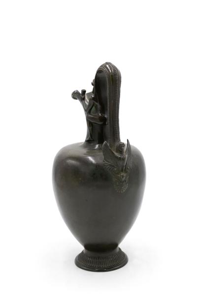 Pair of French Victorian Bronze Satyr Pitchers