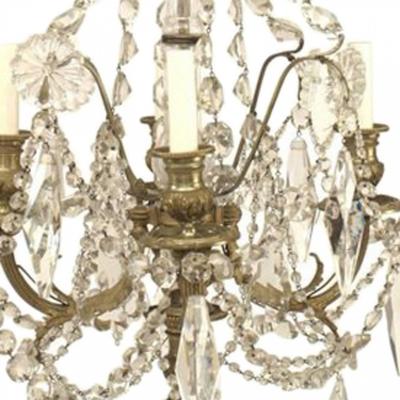 Pair of French Victorian Bronze and Crystal Candelabras