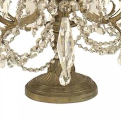 Pair of French Victorian Bronze and Crystal Candelabras