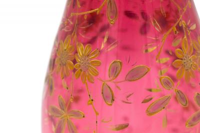 Pair of French Victorian Cranberry Glass Vases