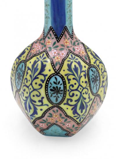 Pair of French Victorian Enameled Vases
