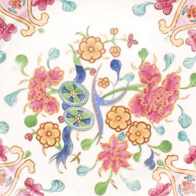 Pair of French Victorian Floral Porcelain Plates