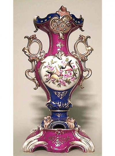 Pair of French Victorian Jacob Petit Style Porcelain Vases