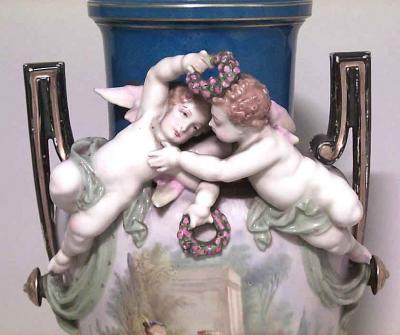 Pair of French Victorian Louis Phillipe Porcelain Vases