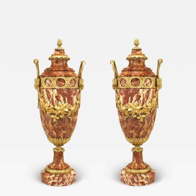 Pair of French Victorian Marble Urns