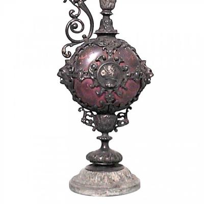 Pair of French Victorian Metal Ewers