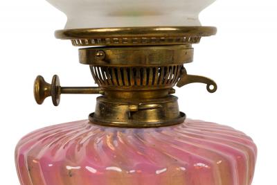 Pair of French Victorian Pink Sevres Porcelain Oil Lamps