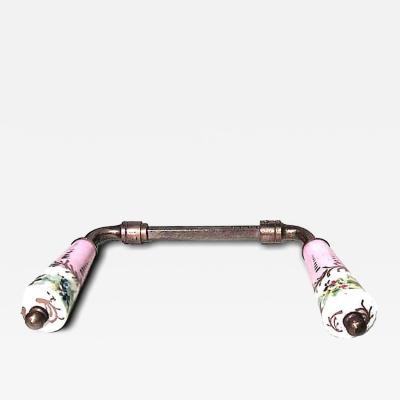 Pair of French Victorian Pink and White Porcelain Door Handles