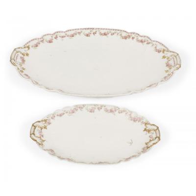 Pair of French Victorian Porcelain Serving Platters