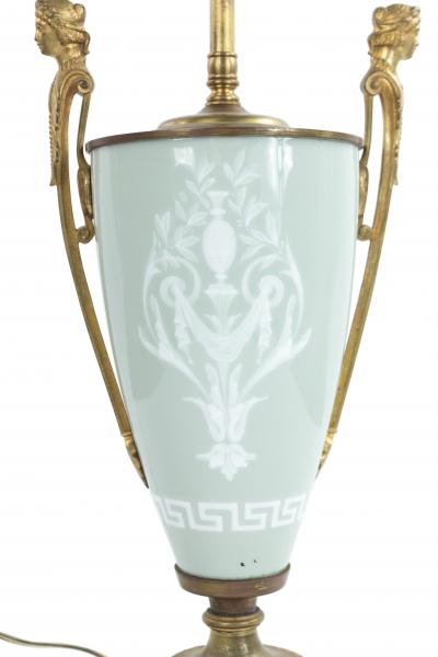 Pair of French Victorian Porcelain Urn Table Lamps