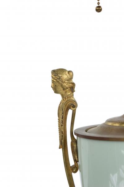 Pair of French Victorian Porcelain Urn Table Lamps