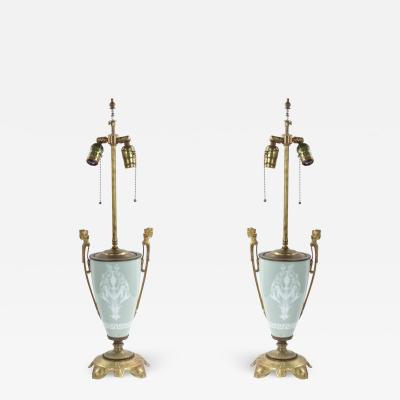 Pair of French Victorian Porcelain Urn Table Lamps