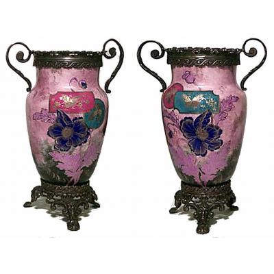 Pair of French Victorian Porcelain Vases