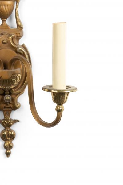 Pair of French Victorian Style Bronze and Copper Wall Sconces