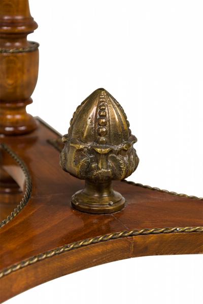 Pair of French Victorian Style Wooden Circular End Side Tables