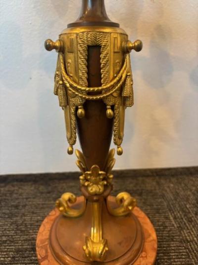 Pair of French Victorian brown and gilt bronze 6 arm candelabra