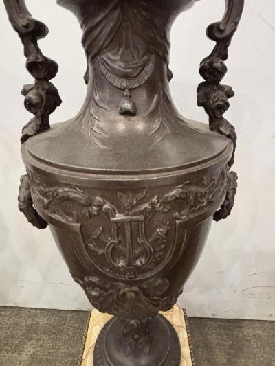 Pair of French Victorian metal urns