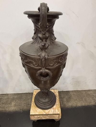 Pair of French Victorian metal urns