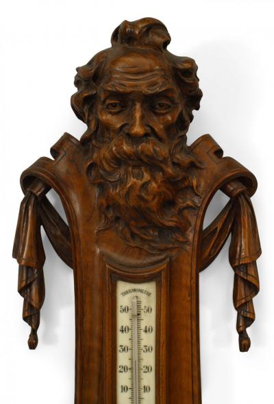 Pair of French Walnut Clocks Barometers