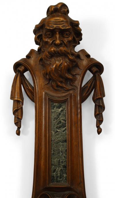 Pair of French Walnut Clocks Barometers