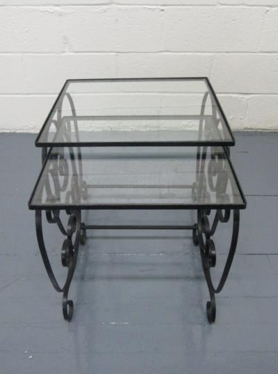 Pair of French Wrought Iron Nest of Tables