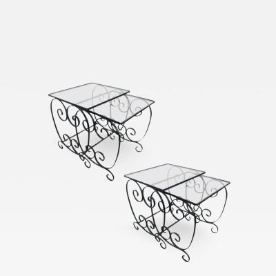 Pair of French Wrought Iron Nest of Tables