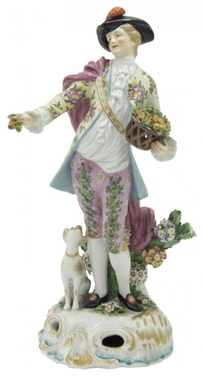 Pair of French XVI Porcelain Couple with Animals