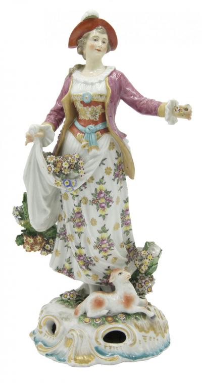 Pair of French XVI Porcelain Couple with Animals