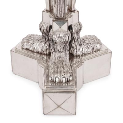 Pair of French antique silver plated candelabra