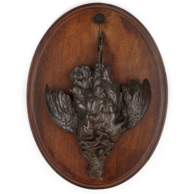 Pair of French bronze Animalier sculptures of game birds