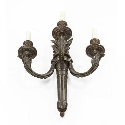 Pair of French bronze wall lights