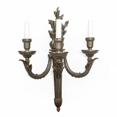 Pair of French bronze wall lights