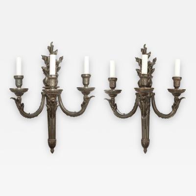 Pair of French bronze wall lights