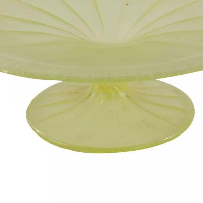 Pair of Frosted Green Vaseline Glass Centerpiece