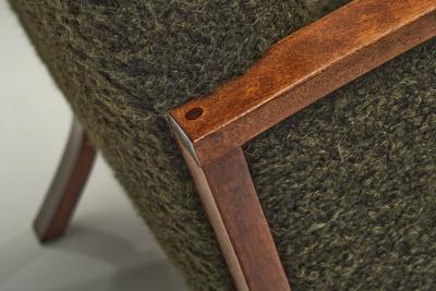 Pair of Funkis Armchairs with Dark Green Upholstery Scandinavia ca 1930s