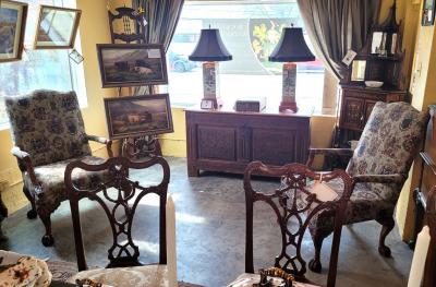 Pair of Gainsborough Library Chairs in the Irish Georgian Style