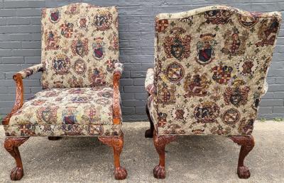 Pair of Gainsborough Library Chairs in the Irish Georgian Style