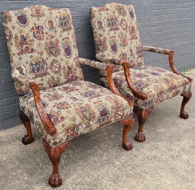 Pair of Gainsborough Library Chairs in the Irish Georgian Style