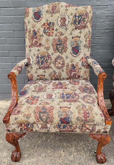 Pair of Gainsborough Library Chairs in the Irish Georgian Style