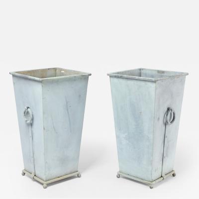 Pair of Galvanized Steel Planters