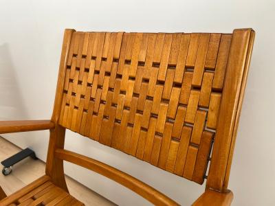 Pair of Gelenka Armchairs Polished Beech Wood Germany circa 1950