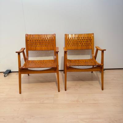 Pair of Gelenka Armchairs Solid Beech Wood Germany circa 1950