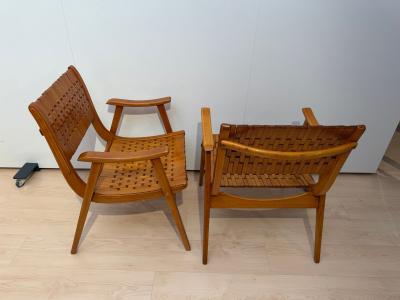 Pair of Gelenka Armchairs Solid Beech Wood Germany circa 1950